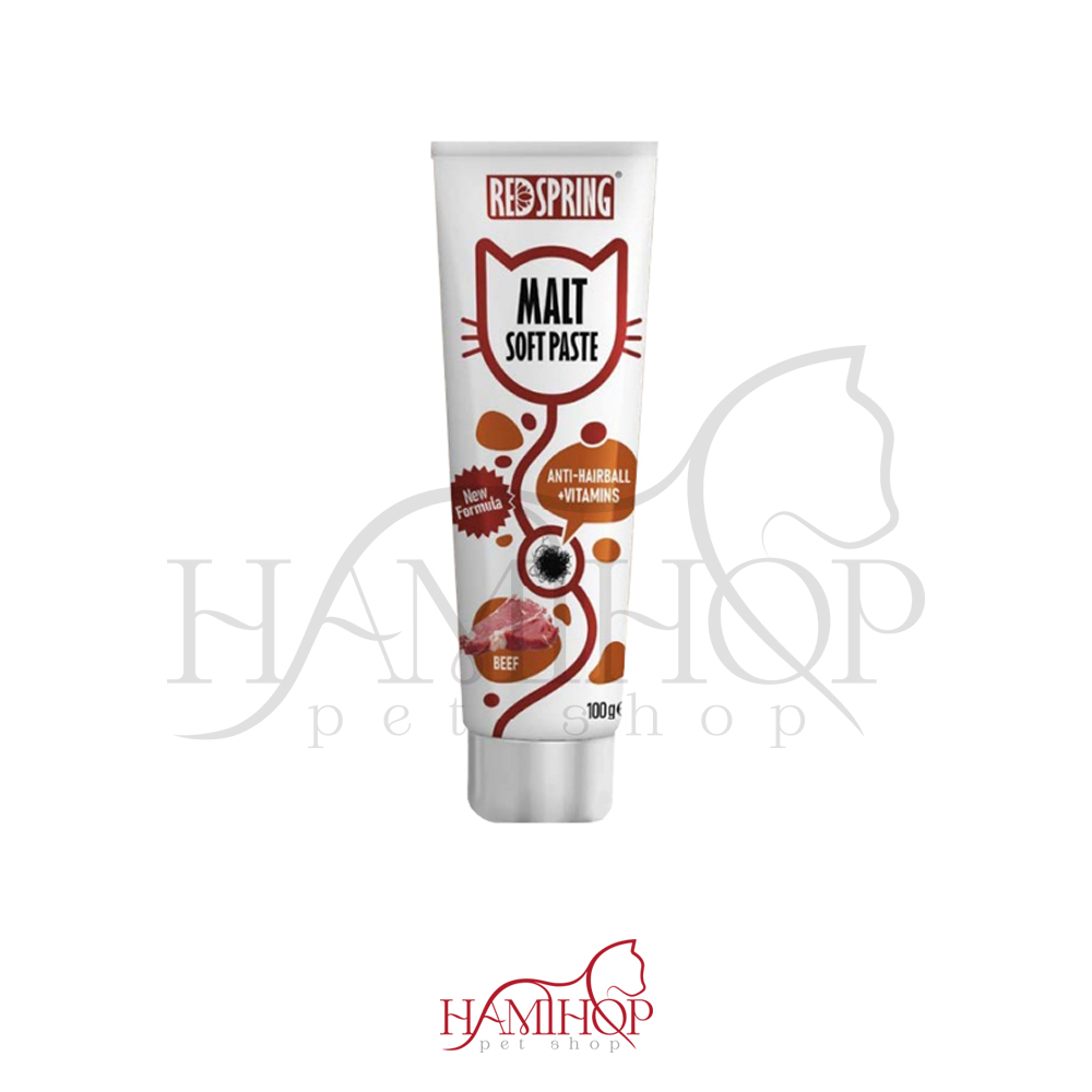 خمیرمالت رداسپرینگ با طعم گوشت به همراه مولتی ویتامین حجم 100گرم Redspring Malt soft paste beef
