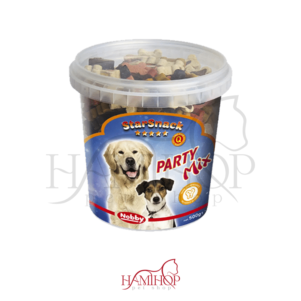 تشویقی نرم میکس سگ برند نوبی 500گرم nobbby StarSnack Party Mix