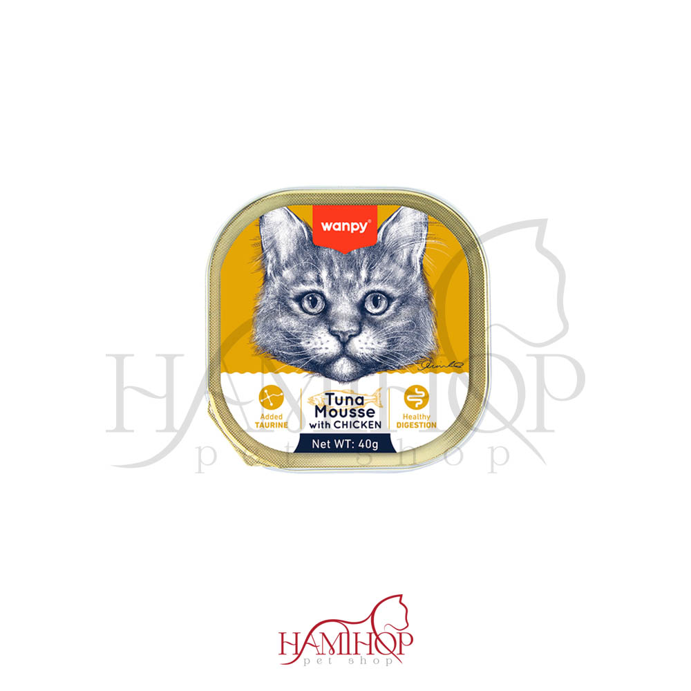 موس گربه برند ونپی طعم ماهی تن و مرغ 1عددی 40گرم Wanpy Wet Cat Food Mousse with tuna ,chicken