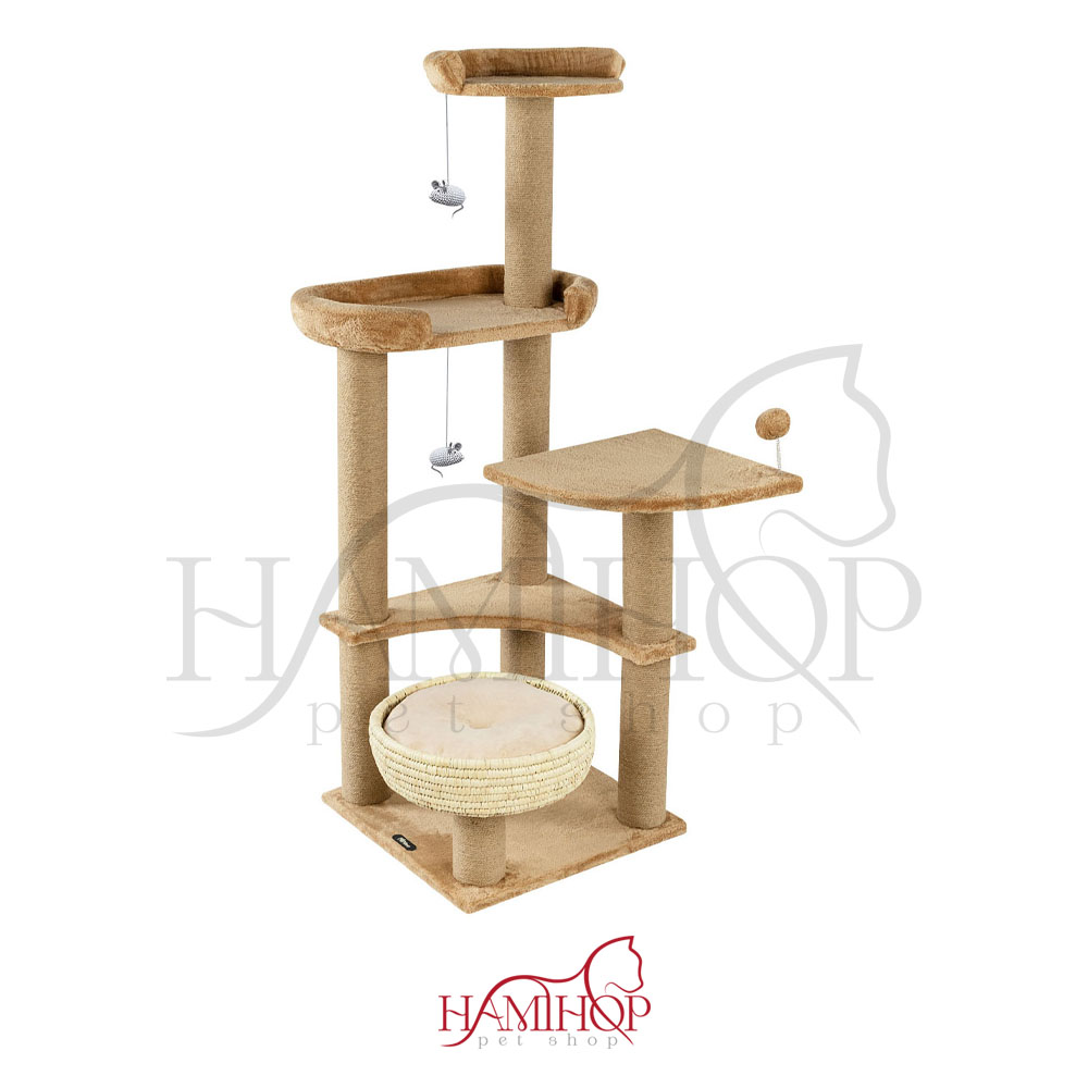 درخت گربه کد J رنگ نسکافه ای برند نیناپت Ninapet