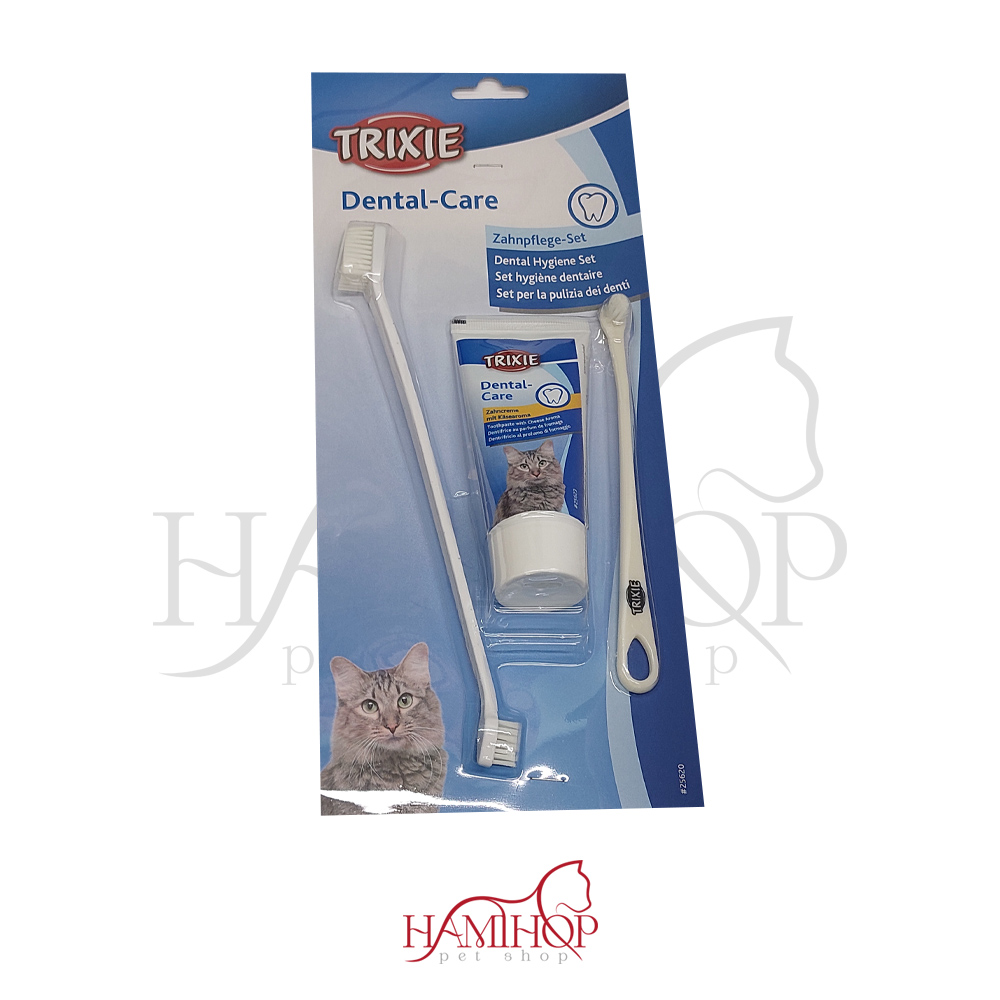 ست خمیر دندان و مسواک گربه تریکسی Trixie Dental-Care Zahnpflege Set حجم 50گرم