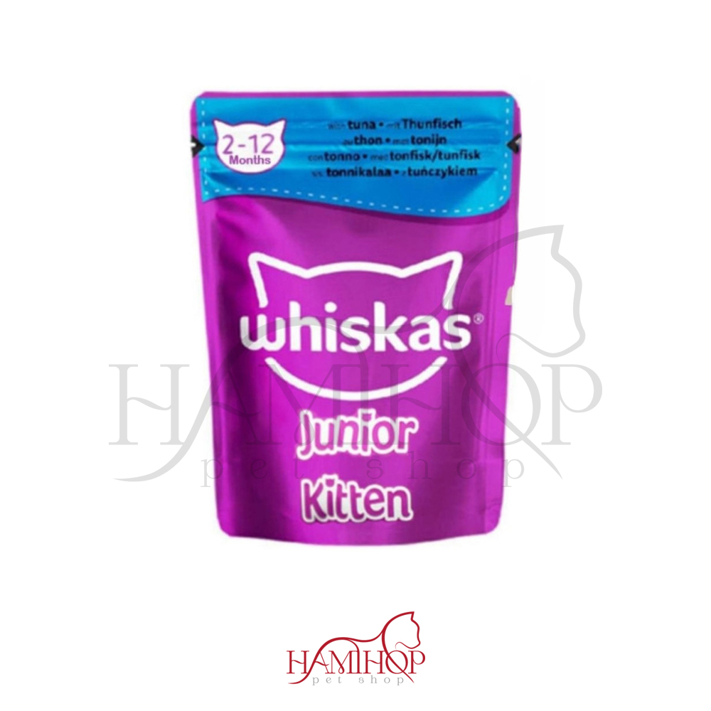 پوچ بچه گربه ویسکاس با طعم ماهی تن وزن ۸۵ گرم Whiskas pouch