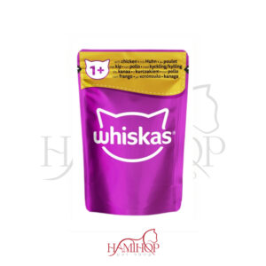 پوچ گربه بالغ ویسکاس با طعم مرغ در ژله وزن85 گرم ا Whiskas Pouch Adult Wet Cat Food With Chicken