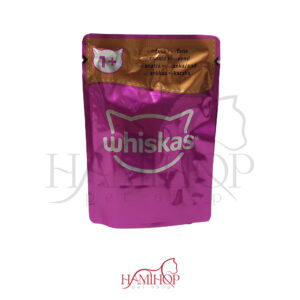 پوچ گربه بالغ ویسکاس با طعم اردک در ژله وزن85 گرم ا Whiskas Pouch Adult Wet Cat Food With duck