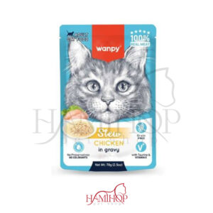 سوپ گربه بالغ ونپی با طعم مرغ وزن 70 گرم Wanpy