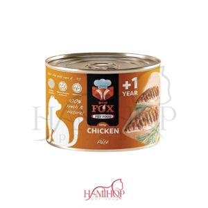 کنسرو گربه فاکس طعم فیله مرغ  500 گرمی fox chicken fillets with liver