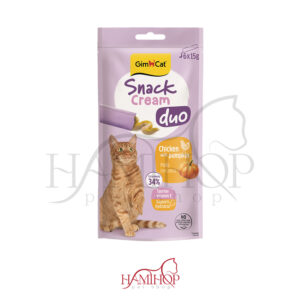 بستنی 6عددی گربه جیمکت طعم کدو تنبل و مرغ GimCat Snack Cream Duo