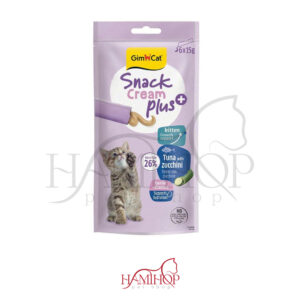 بستنی بچه گربه 6عددی جیمکت طعم ماهی تن و کدو سبز GimCat Snack Cream plus