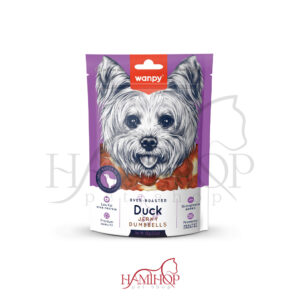 تشویقی سگ ونپی طعم اردک مدل Wanpy duck Jerky Dumbbellsوزن 100 گرم