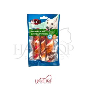 تشویقی سگ تریکسی مدل دنتال Trixie Chewing Rolls  طعم مرغ 3عددی