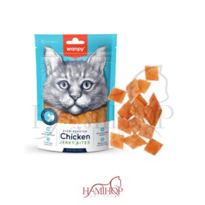 تشویقی گربه ونپی با طعم مرغ 80 گرم Wanpy Cat Chicken Jerky Bites