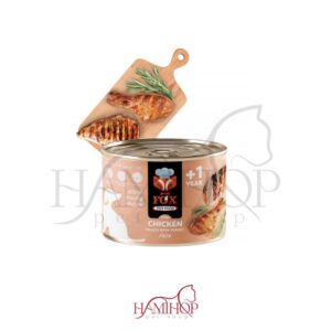 کنسرو پاته سگ برند فاکس طعم فیله مرغ و بوقلمون 500 گرمی fox chicken fillets with turkey